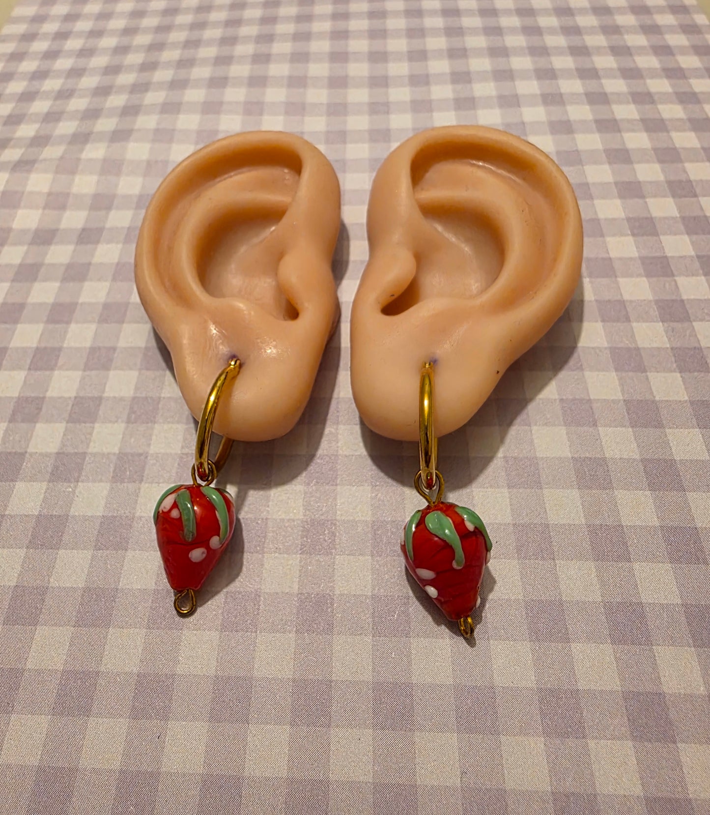 Aretes fresa murano