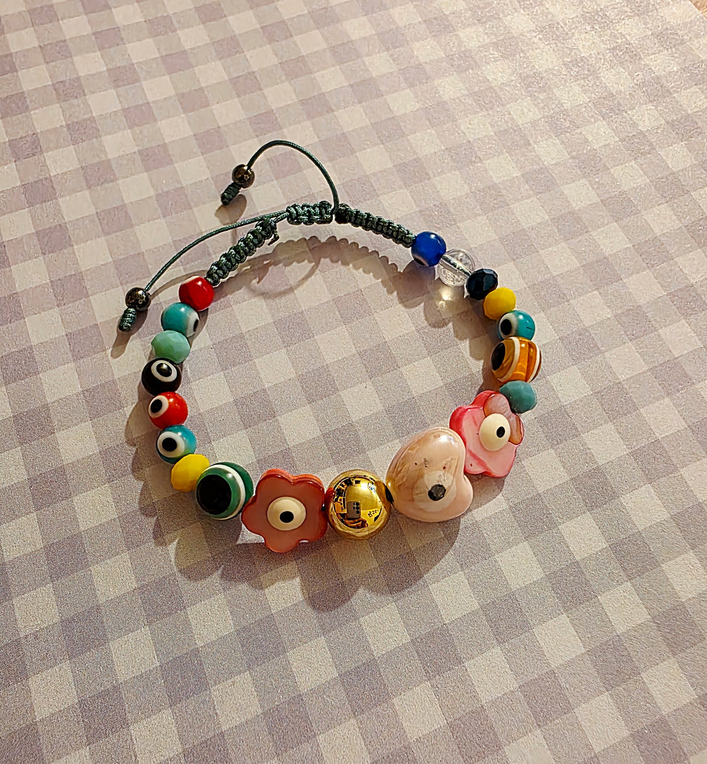 Pulsera ojo turco concha nácar