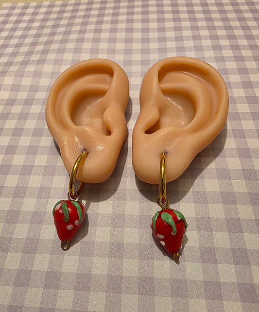 Aretes fresa murano