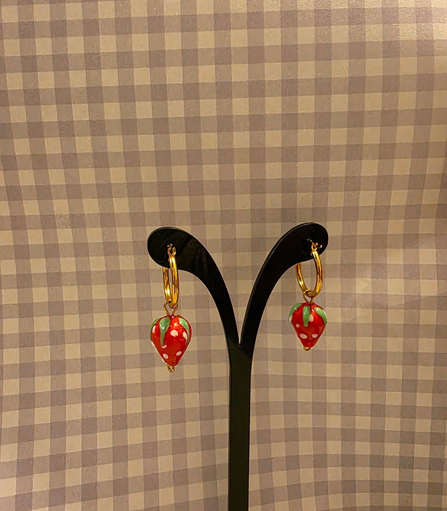 Aretes fresa murano