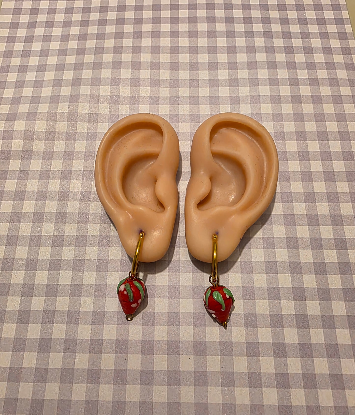Aretes fresa murano